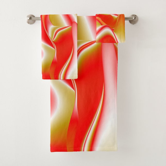 Love and Gold Abstract 3D Rainbowart Bath Towel Set (Insitu)