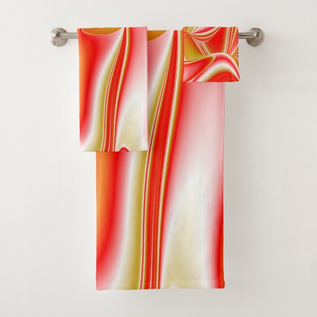 Love and Gold Abstract 3D Rainbowart Bath Towel Set (Insitu)