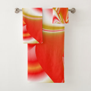 Love and Gold Abstract 3D Rainbowart Bath Towel Set