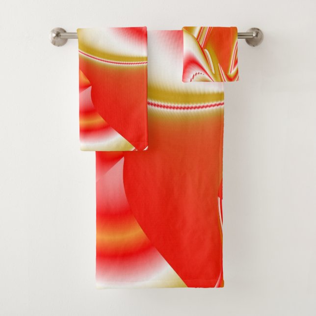 Love and Gold Abstract 3D Rainbowart Bath Towel Set (Insitu)
