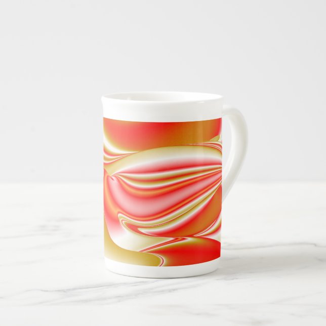 Love and Gold Abstract 3D Rainbowart Bone China Mug (Front Right)