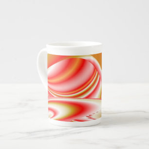 Love and Gold Abstract 3D Rainbowart Bone China Mug