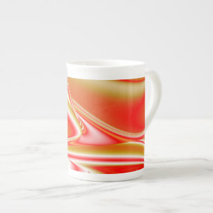 Love and Gold Abstract 3D Rainbowart Bone China Mug