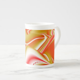 Love and Gold Abstract 3D Rainbowart Bone China Mug