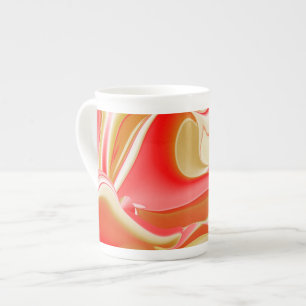 Love and Gold Abstract 3D Rainbowart Bone China Mug