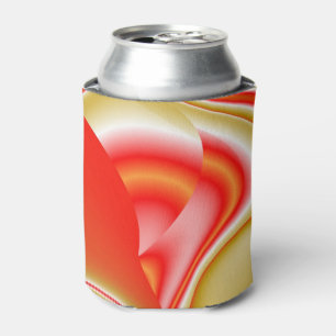 Love and Gold Abstract 3D Rainbowart Can Cooler
