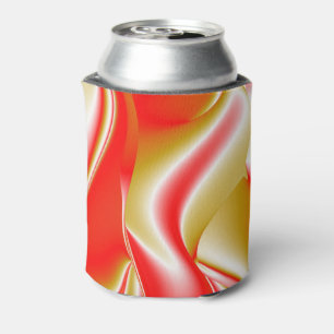 Love and Gold Abstract 3D Rainbowart Can Cooler