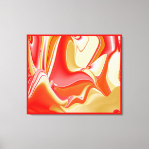 Love and Gold Abstract 3D Rainbowart Canvas Print