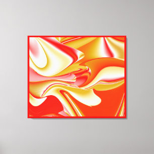 Love and Gold Abstract 3D Rainbowart Canvas Print