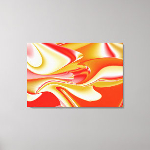 Love and Gold Abstract 3D Rainbowart Canvas Print