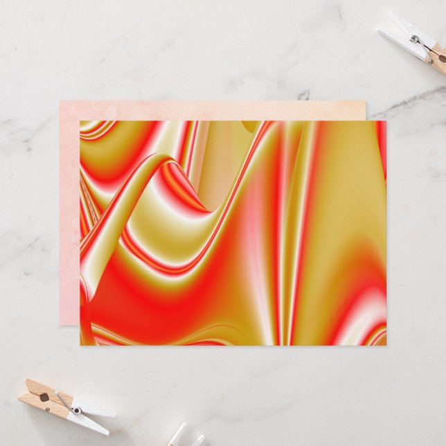 Love and Gold Abstract 3D Rainbowart Card (Front/Back In Situ)