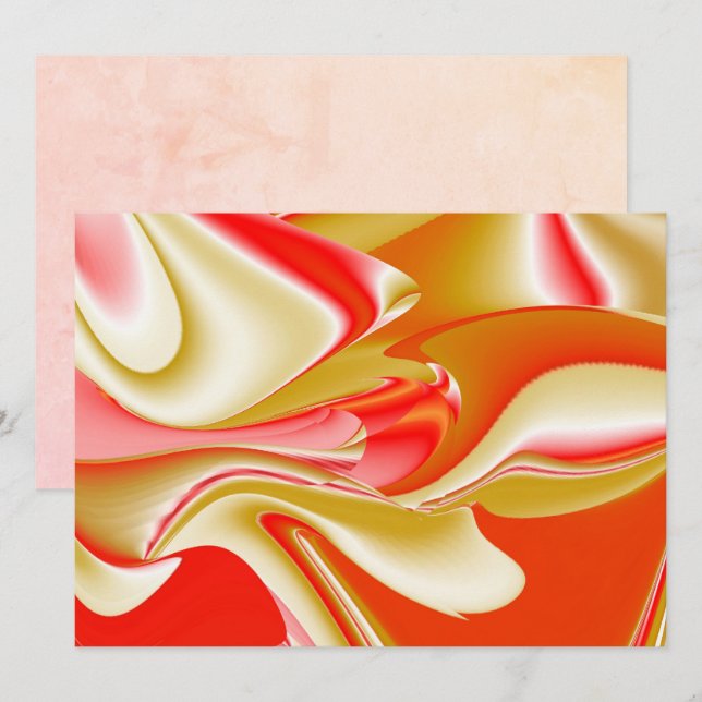 Love and Gold Abstract 3D Rainbowart Card (Front/Back)