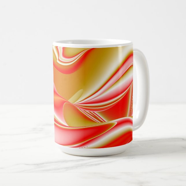 Love and Gold Abstract 3D Rainbowart Coffee Mug (Front Right)