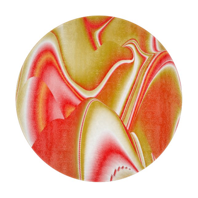 Love and Gold Abstract 3D Rainbowart Cutting Board (Front)