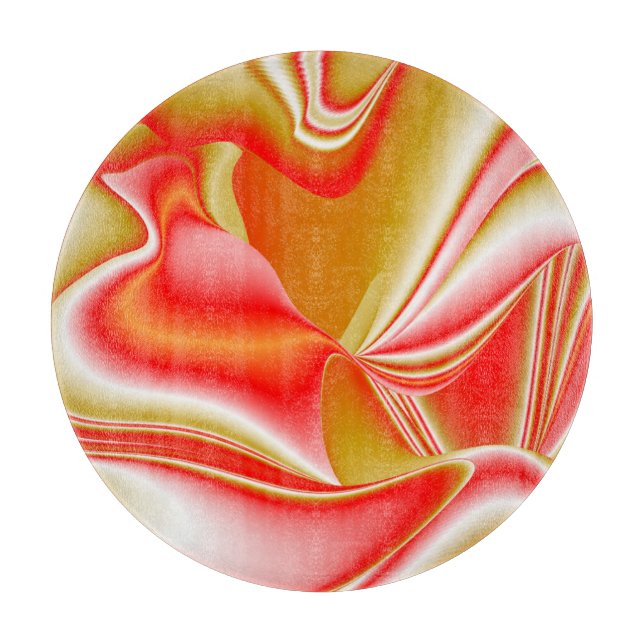 Love and Gold Abstract 3D Rainbowart Cutting Board (Front)