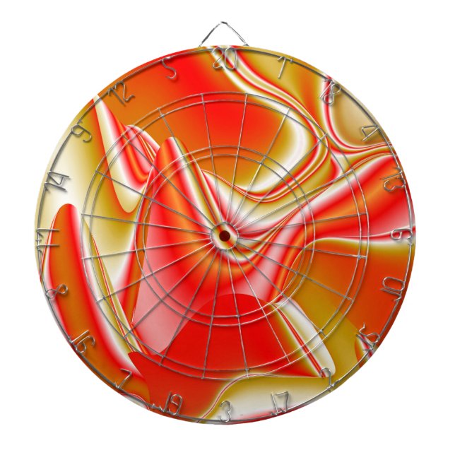 Love and Gold Abstract 3D Rainbowart Dartboard (Front)