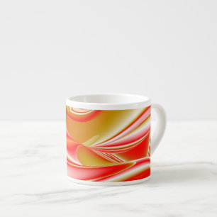 Love and Gold Abstract 3D Rainbowart Espresso Cup