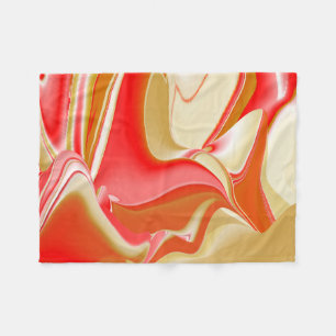 Love and Gold Abstract 3D Rainbowart Fleece Blanket