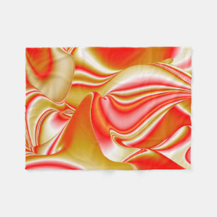 Love and Gold Abstract 3D Rainbowart Fleece Blanket