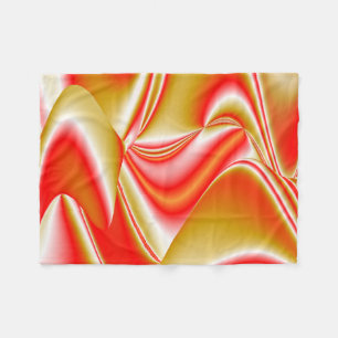 Love and Gold Abstract 3D Rainbowart Fleece Blanket