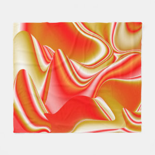 Love and Gold Abstract 3D Rainbowart Fleece Blanket