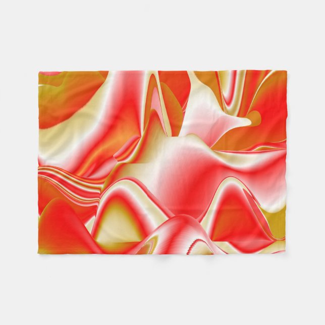 Love and Gold Abstract 3D Rainbowart Fleece Blanket (Front (Horizontal))
