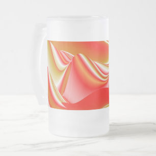 Love and Gold Abstract 3D Rainbowart Frosted Glass Beer Mug