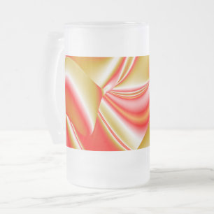 Love and Gold Abstract 3D Rainbowart Frosted Glass Beer Mug
