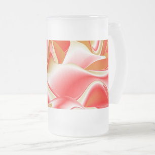 Love and Gold Abstract 3D Rainbowart Frosted Glass Beer Mug