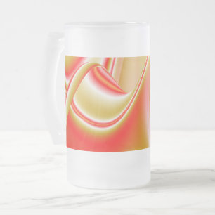 Love and Gold Abstract 3D Rainbowart Frosted Glass Beer Mug