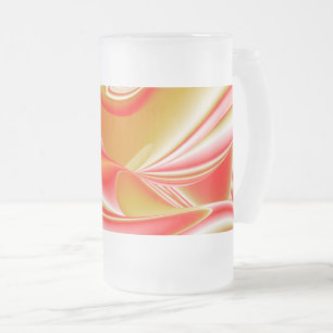 Love and Gold Abstract 3D Rainbowart Frosted Glass Beer Mug