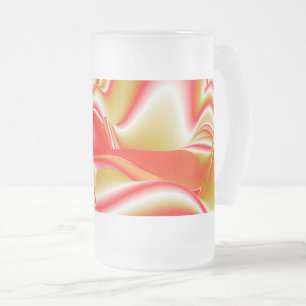 Love and Gold Abstract 3D Rainbowart Frosted Glass Beer Mug