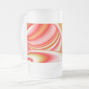 Love and Gold Abstract 3D Rainbowart Frosted Glass Beer Mug
