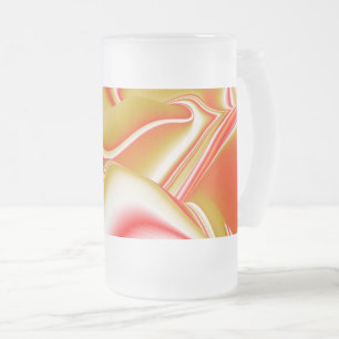 Love and Gold Abstract 3D Rainbowart Frosted Glass Beer Mug