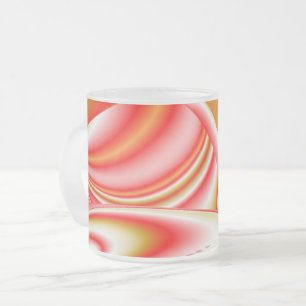 Love and Gold Abstract 3D Rainbowart Frosted Glass Coffee Mug