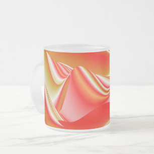 Love and Gold Abstract 3D Rainbowart Frosted Glass Coffee Mug