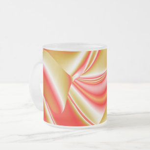 Love and Gold Abstract 3D Rainbowart Frosted Glass Coffee Mug