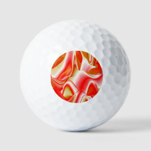 Love and Gold Abstract 3D Rainbowart Golf Balls