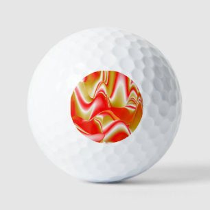 Love and Gold Abstract 3D Rainbowart Golf Balls