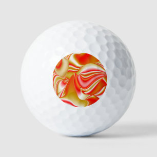 Love and Gold Abstract 3D Rainbowart Golf Balls