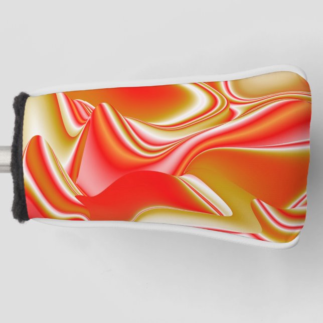 Love and Gold Abstract 3D Rainbowart Golf Head Cover (Front)