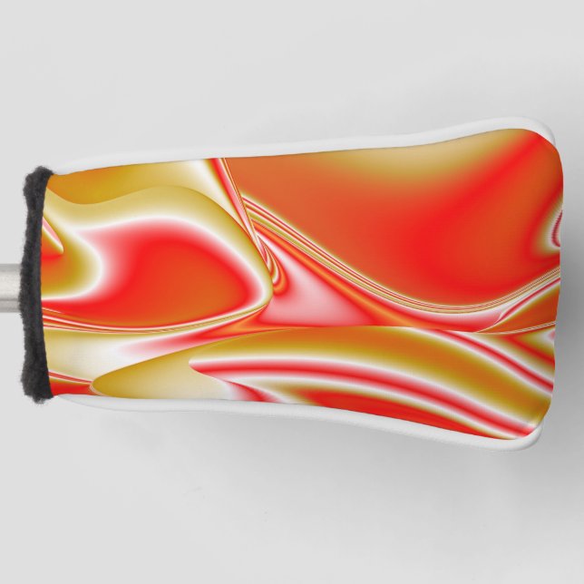 Love and Gold Abstract 3D Rainbowart Golf Head Cover (Front)