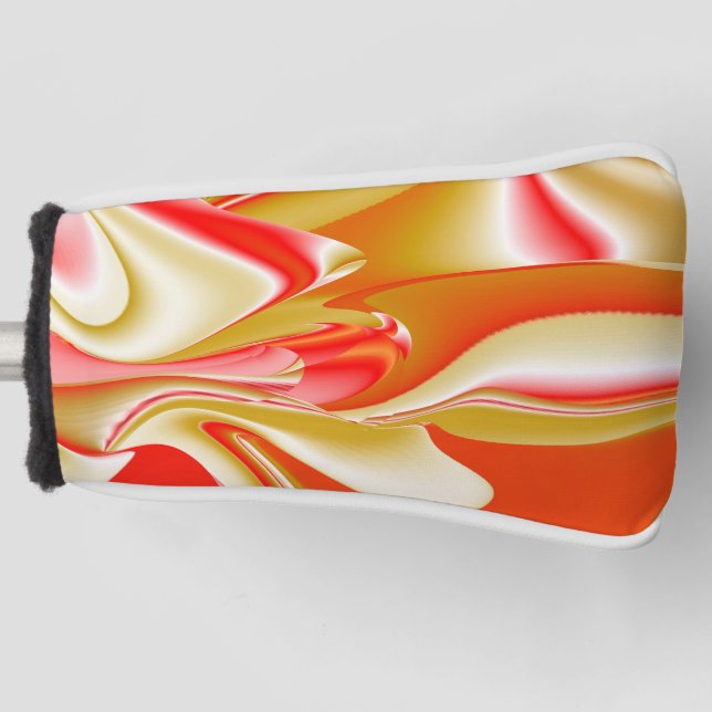 Love and Gold Abstract 3D Rainbowart Golf Head Cover (Front)