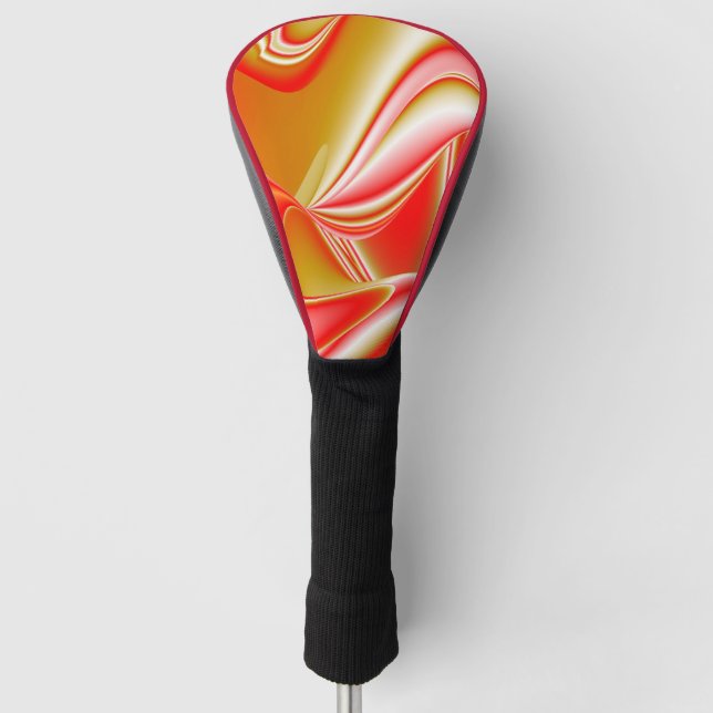 Love and Gold Abstract 3D Rainbowart Golf Head Cover (Front)