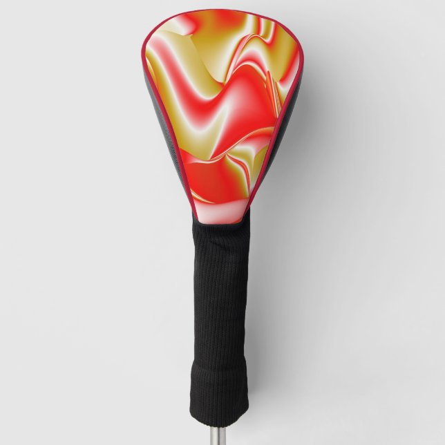 Love and Gold Abstract 3D Rainbowart Golf Head Cover (Front)