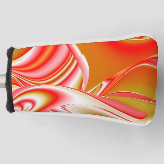 Love and Gold Abstract 3D Rainbowart Golf Head Cover (Front)