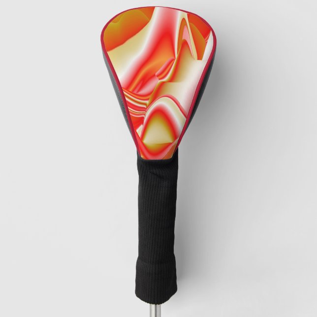 Love and Gold Abstract 3D Rainbowart Golf Head Cover (Front)