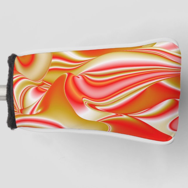 Love and Gold Abstract 3D Rainbowart Golf Head Cover (Front)