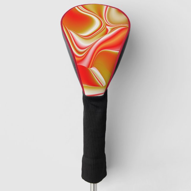 Love and Gold Abstract 3D Rainbowart Golf Head Cover (Front)