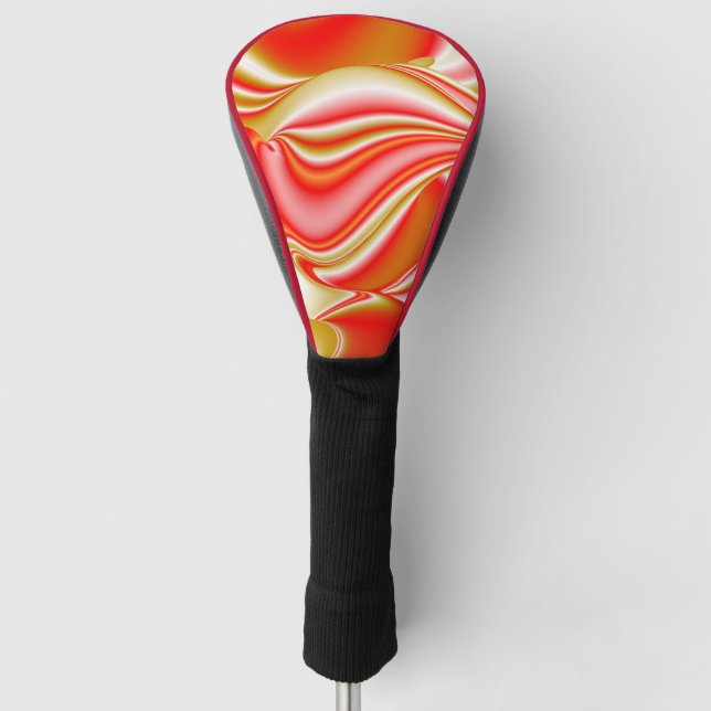 Love and Gold Abstract 3D Rainbowart Golf Head Cover (Front)
